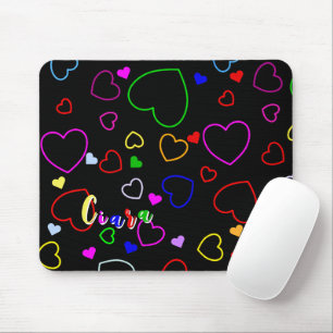 Spielerische Herzen und Ihr Individuelle Name, far Mousepad