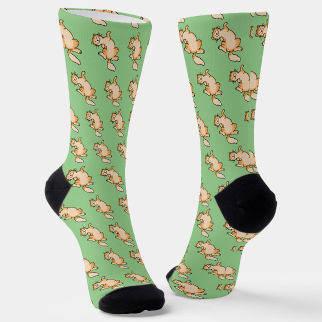 spielerische Ingwer-Katzensocken Socken (Gewinkelt)