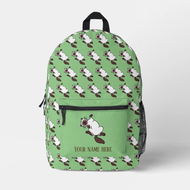 spielerische Katze (Name) Bedruckter Rucksack (Vorderseite)