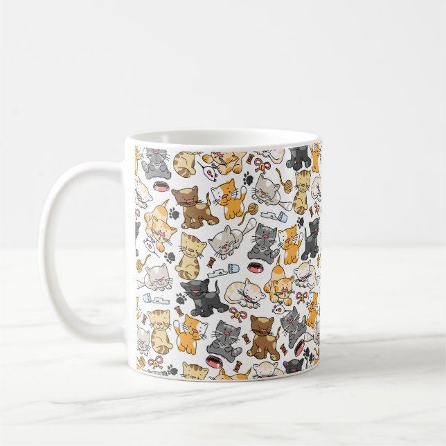 Spielerische Katzen Kaffeetasse (Links)