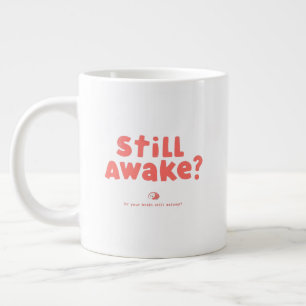 Spielerische Korallen-"Noch wach?"-Gehirn-Kunst Jumbo-Tasse