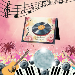 spielerische musikalische Blütenpastellkarte Dankeskarte