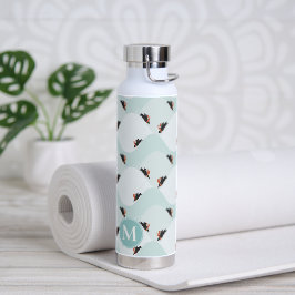 Spielerische Pinguine, die auf dem Schneepattern g Trinkflasche