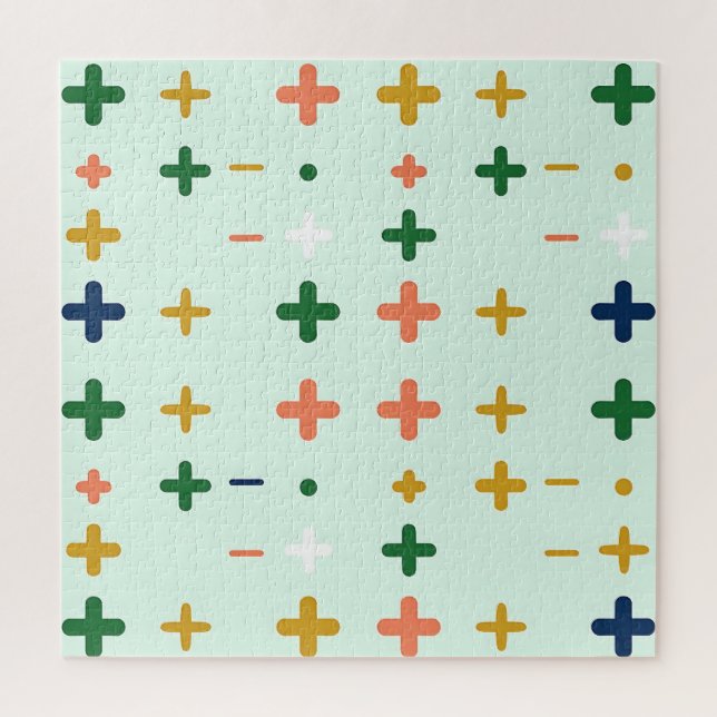 Spielerische Pluszeichen Geometrisches Retro-Muste (Vertikal)
