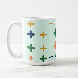 Spielerische Pluszeichen Geometrisches Retro-Muste Kaffeetasse