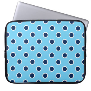 Spielerische Polka-Punkte der Marine, leichter, bl Laptopschutzhülle
