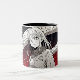 Spielerische Schlange und Glücksspiel-Tasse Zweifarbige Tasse