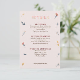 Spielerische Sommer-Blumendetails-Abschlusskarte Begleitkarte