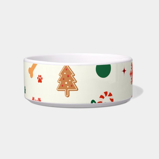 Spielerische Weihnachtsschüssel - Lebkuchen Knoche Napf (Vorderseite)