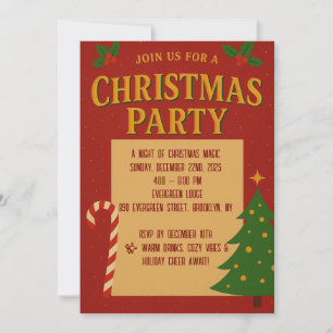 Spielerische Weihnachtszeit-Party Einladung Cand