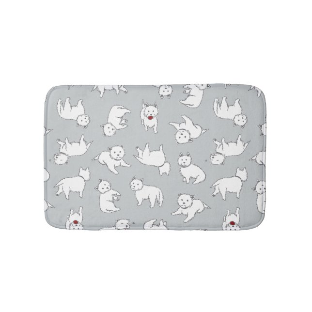 Spielerische Westies gleitsichere Bad-Matte Badematte (Vorderseite)
