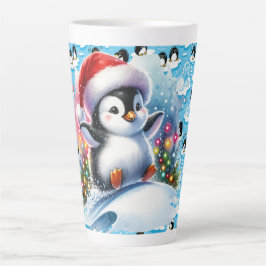 Spielerische Winterpinguine Milchtasse
