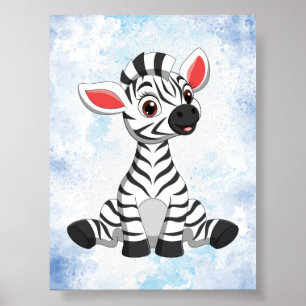 Spielerische Zebrakinder-Zimmerdekoration! Safari- Poster