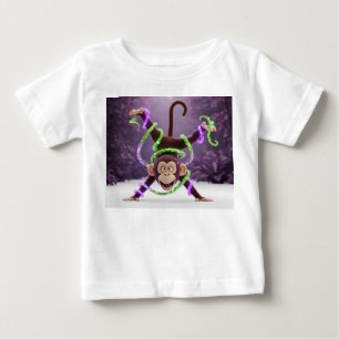 Spielerischer 3D-animierter Handstand eines Affen Baby T-shirt