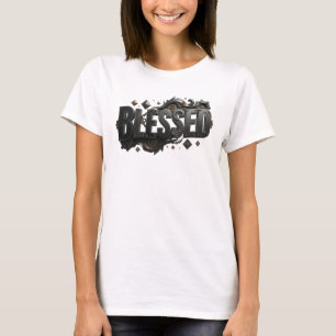 Spielerischer BLESSED Kreativdruck T-Shirt