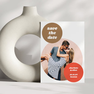 Spielerischer Fotoausschnitt Retro-Neutöne Einziga Save The Date