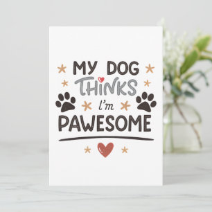 Spielerischer Hund Pawesome Cartoon-Kunst Feiertagskarte
