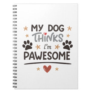 Spielerischer Hund Pawesome Cartoon-Kunst Notizblock