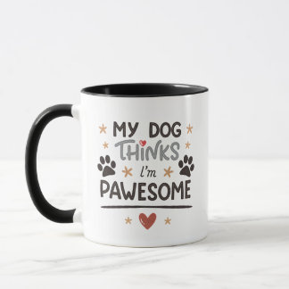 Spielerischer Hund Pawesome Cartoon-Kunst Tasse