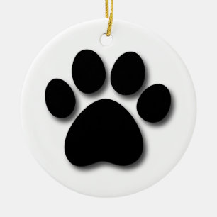 Spielerischer Hundetatzen-Druck für Hundeliebhabe Keramikornament