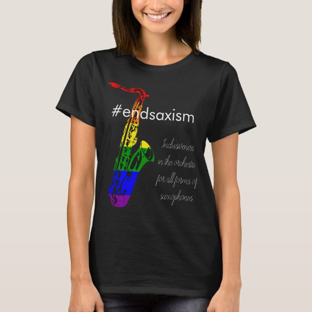 Spielerischer ProSaxophonentwurf Saxophonstolz T-Shirt (Vorderseite)