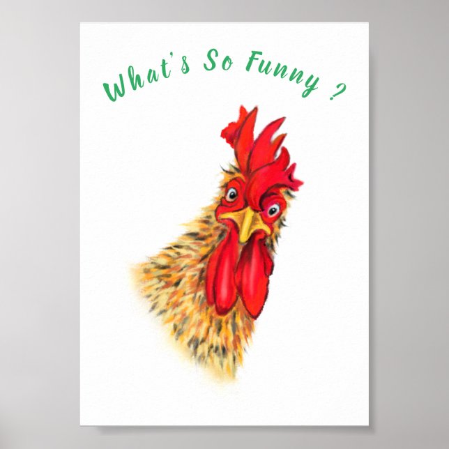 Spielerischer Rooster-Poster-Spaß - Ihr Text Poster (Vorne)