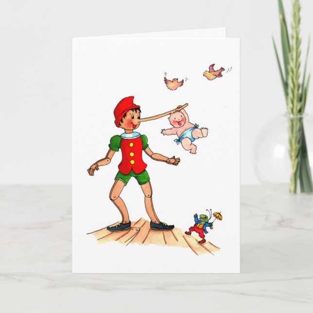Spielerisches Baby mit Pinocchio - Ankündigung (Vorderseite)