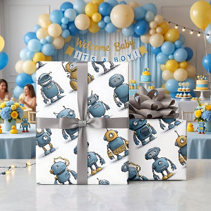 Spielerisches Cartoon-Roboter-Geschenkpapier Geschenkpapier
