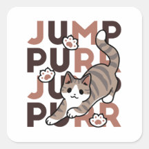 Spielerisches Cat Jump Design - Jump Purr Pun Artw