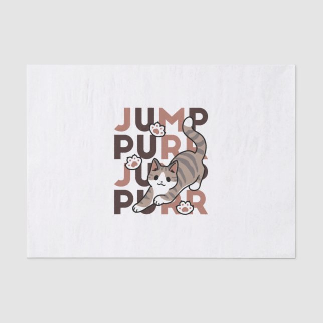 Spielerisches Cat Jump Design - Jump Purr Pun Artw Seidenpapier (Vorderseite)