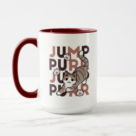 Spielerisches Cat Jump Design - Jump Purr Pun Artw Tasse