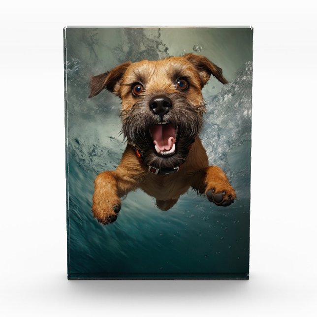 Spielerisches Design für Hunde unter Wasser Fotoblock (Vorderseite)