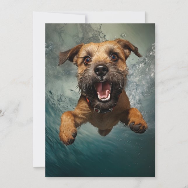 Spielerisches Design für Hunde unter Wasser Karte (Vorderseite)