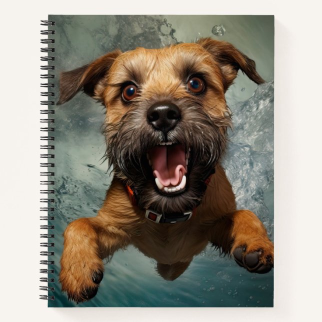 Spielerisches Design für Hunde unter Wasser Notizbuch (Vorderseite)