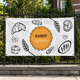 Spielerisches Doodle Brot Illustration Bäckerei Banner