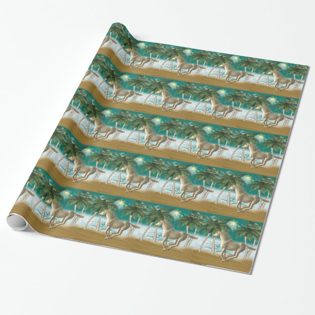Spielerisches Einhorn Geschenkpapier (Ungerollt)