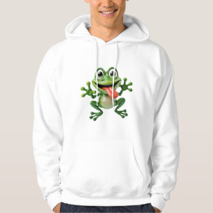 Spielerisches Frog Mascot - 3D Cartoon Character D Hoodie