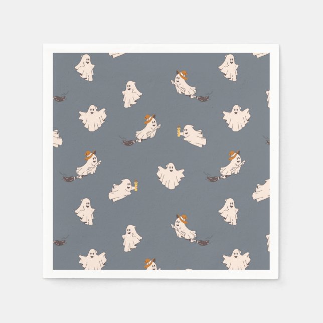 Spielerisches Ghosts Halloween-Muster Serviette (Vorderseite)
