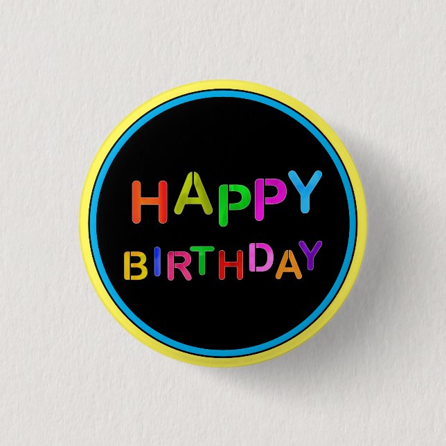 Spielerisches Glück zum Geburtstag Button (Vorderseite)