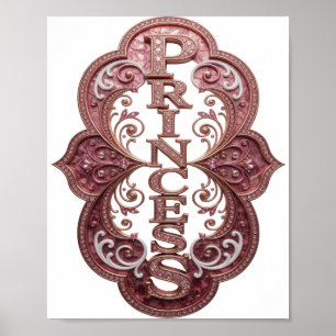 Spielerisches Gold PRINCESS Statement Design Poster