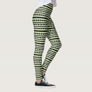 Spielerisches Hundestreifenmuster Leggings