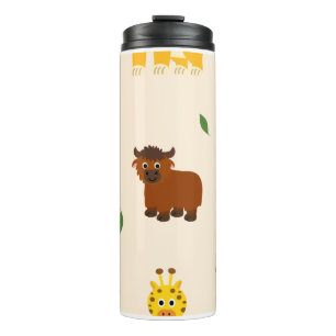 Spielerisches illustratives Tiermuster Thermosbecher