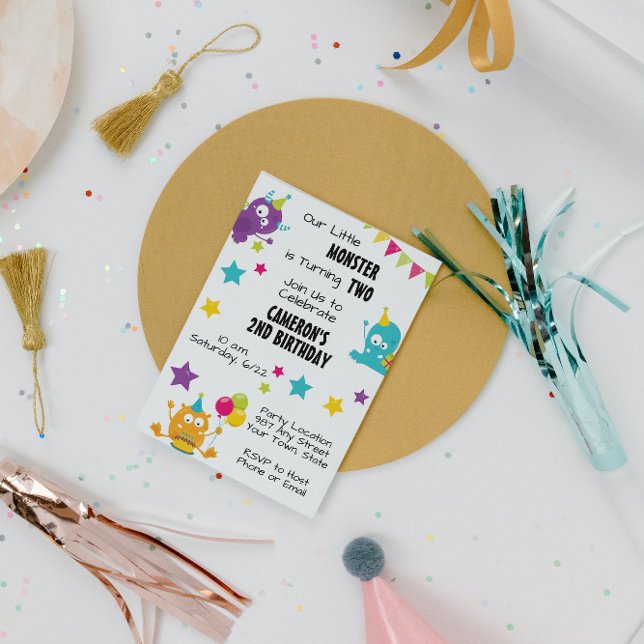 Spielerisches Monster Einladung zum Geburtstag (Von Creator hochgeladen)