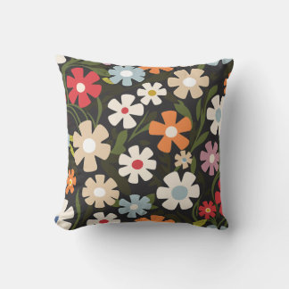 Spielerisches Multicolor-Blumengesteck mit schwarz Kissen