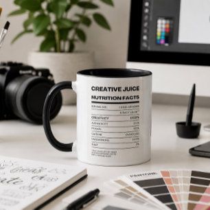 Spielerisches Nährwertkennzeichen für Creative Jui Tasse