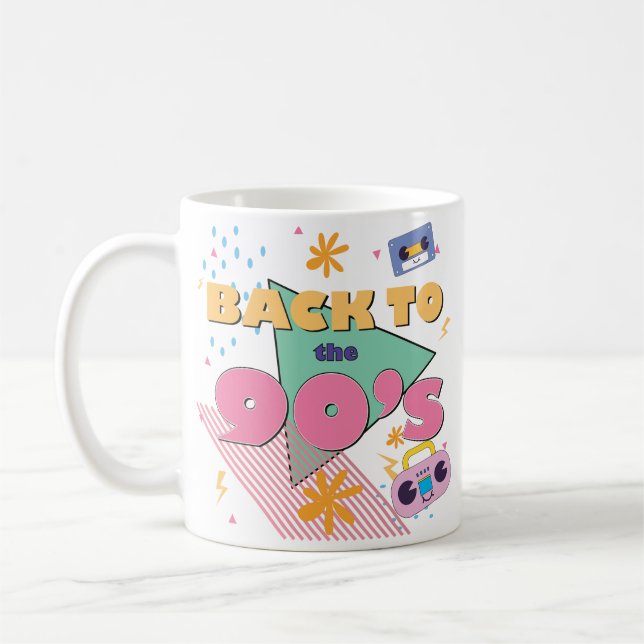 Spielerisches Nostalgie-Design Kaffeetasse (Links)