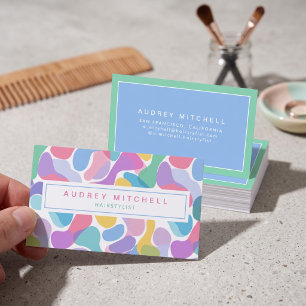 Spielerisches Pastell-Abstraktdesign Moderne Geome Visitenkarte
