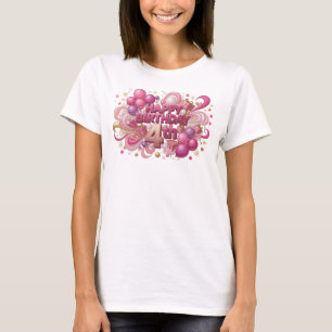 Spielerisches Pink HAPPY BIRTHDAY 4TH T-Shirt