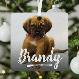Spielerisches Schreiben Foto Weihnachten Ornament Aus Metall