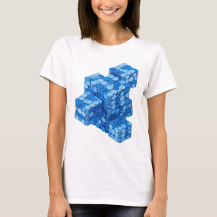 Spielerisches Silber BLUE COINS STAIRCASE Slogande T-Shirt